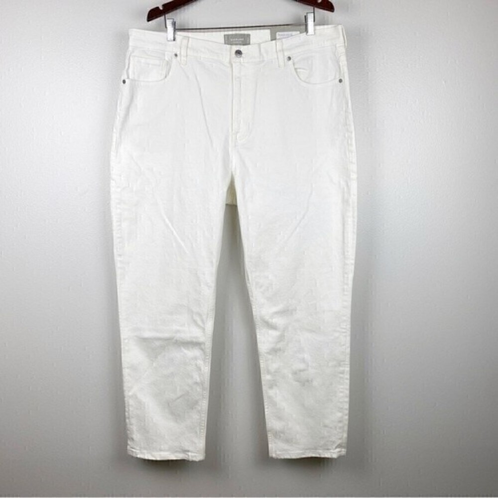 Everlane Cheeky High Rise Straight Leg Jeans White Plus Size 35 NWT